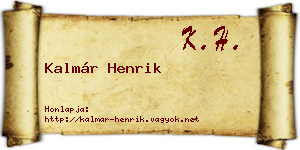 Kalmár Henrik névjegykártya